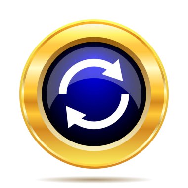 Yeniden iki ok simgesi. Beyaz arka plan üzerinde Internet düğmesi