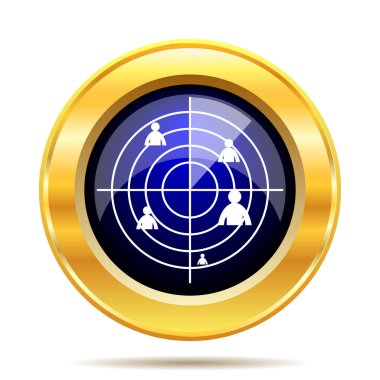 Radar simgesi. Beyaz arka plan üzerinde Internet düğmesi