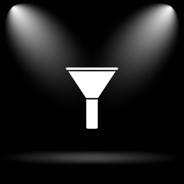 Filtre simgesi. Siyah arka plan üzerine Internet düğmesi