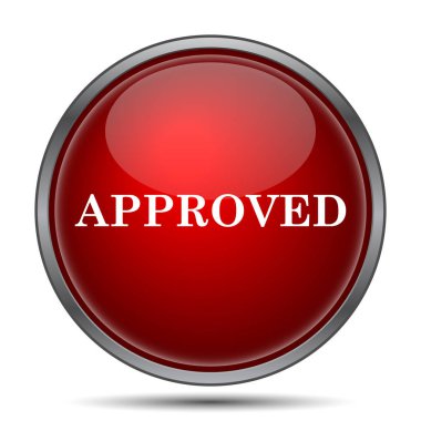 Onaylanmış simgesi. Beyaz arka plan üzerinde Internet düğmesi