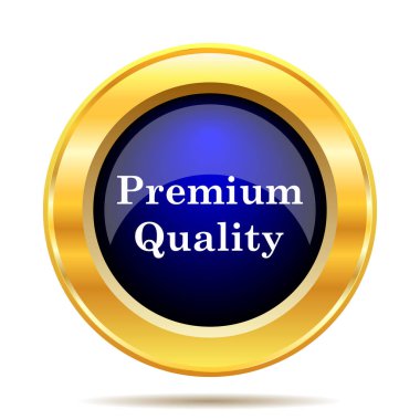Premium kalite simgesi. Beyaz arka plan üzerinde Internet düğmesi