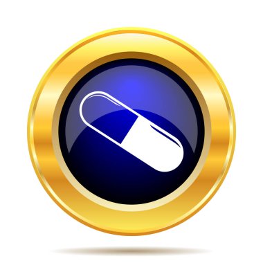 Hap simgesi. Beyaz arka plan üzerinde Internet düğmesi