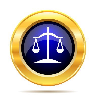 Denge simgesi. Beyaz arka plan üzerinde Internet düğmesi