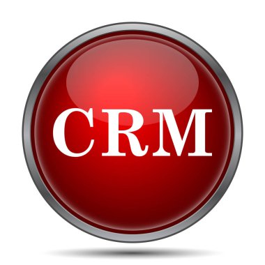 CRM simgesi. Beyaz arka plan üzerinde Internet düğmesi