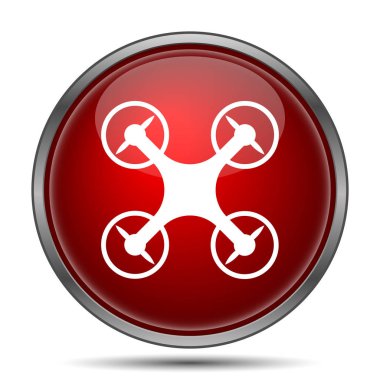 Drone simgesi. Beyaz arka plan üzerinde Internet düğmesi