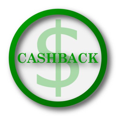 Cashback simgesi. Beyaz arka plan üzerinde Internet düğmesi