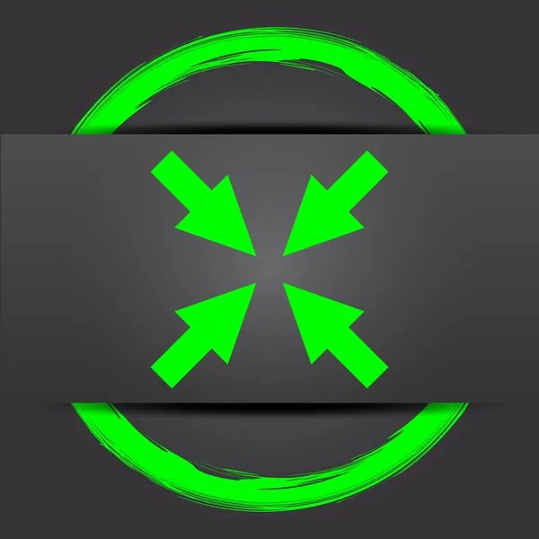 終了フルスクリーン アイコン 灰色の背景に緑のインター ネット ボタン — ストック写真