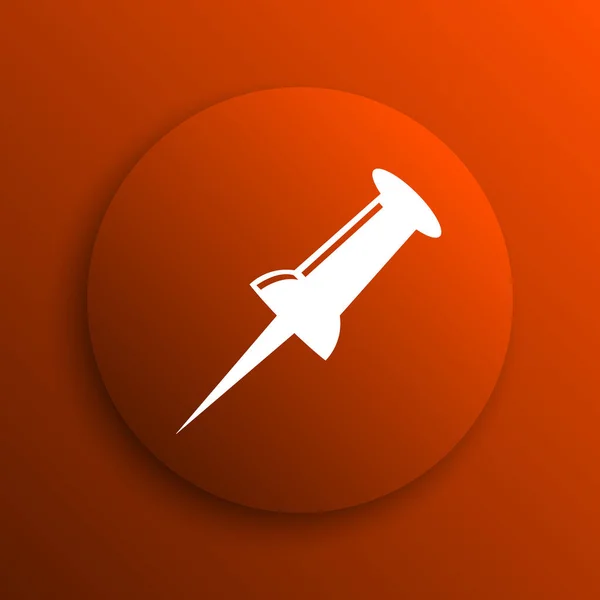 Stift Symbol Internet Taste Auf Orangefarbenem Hintergrund — Stockfoto