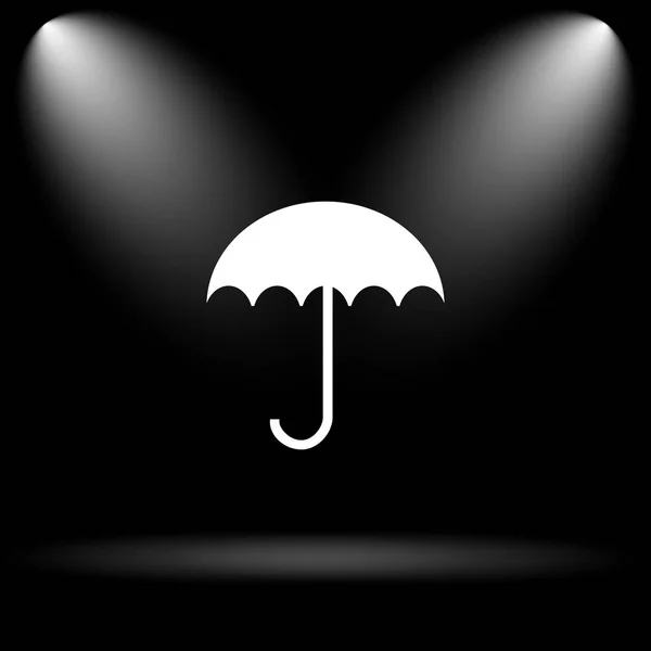 Icono Paraguas Botón Internet Sobre Fondo Negro —  Fotos de Stock