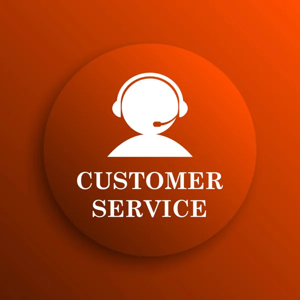 Customer Service Icon Internet Button Orange Backgroun — Stock Photo, Image