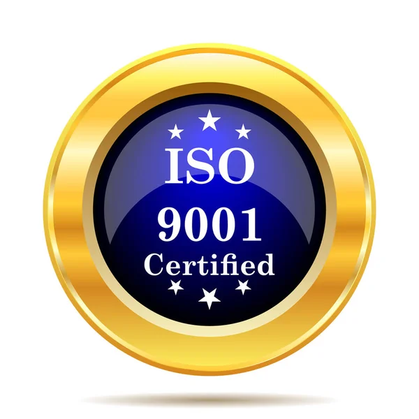 Iso9001 のアイコン 白い背景の上のインター ネット ボタン — ストック写真