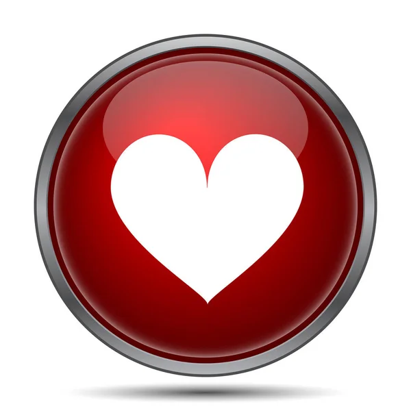 Икона Сердца Кнопка Интернет Белом Фоне — стоковое фото