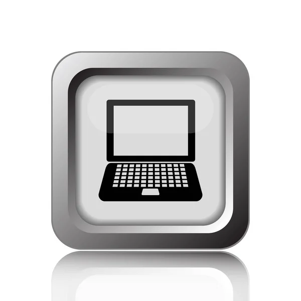 Ikona Laptopa Przycisk Internet Białym Tle — Zdjęcie stockowe