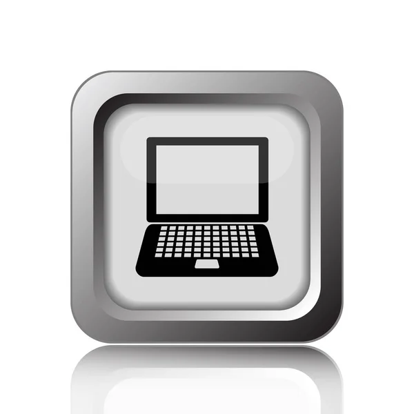 Het Pictogram Van Laptop Internet Knop Witte Achtergrond — Stockfoto