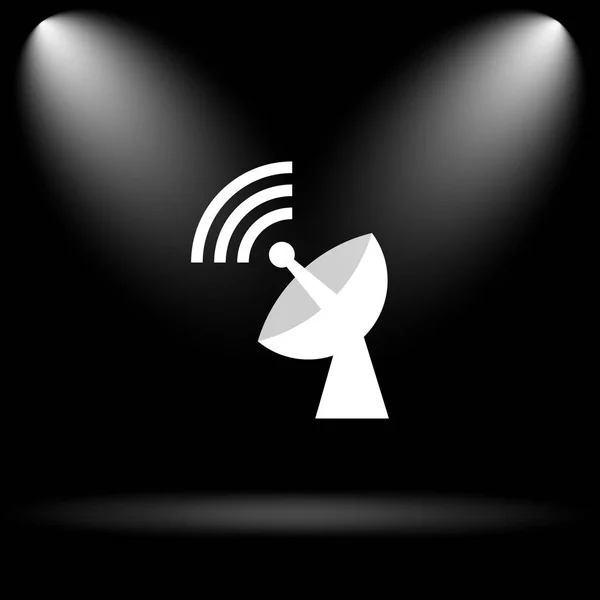 Icono Antena Inalámbrica Botón Internet Sobre Fondo Negro — Foto de Stock