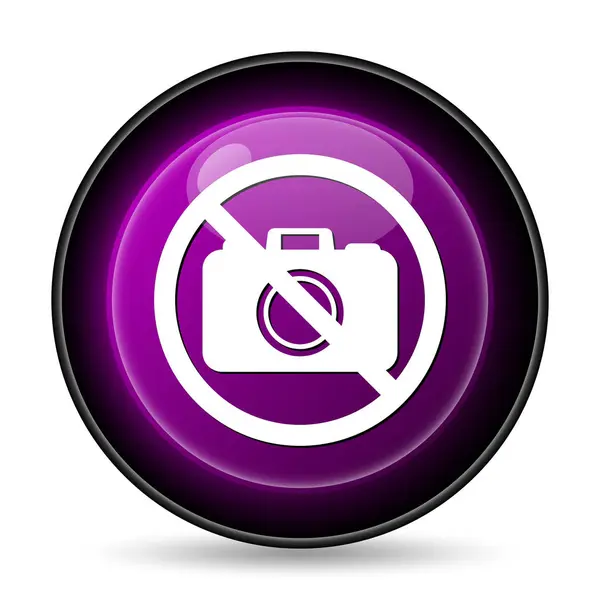 禁止されているカメラのアイコン 白い背景の上のインター ネット ボタン — ストック写真
