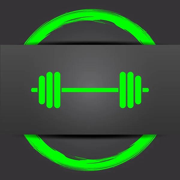 Weightlifting Icon Internet Button Green Grey Background — Stock Photo, Image