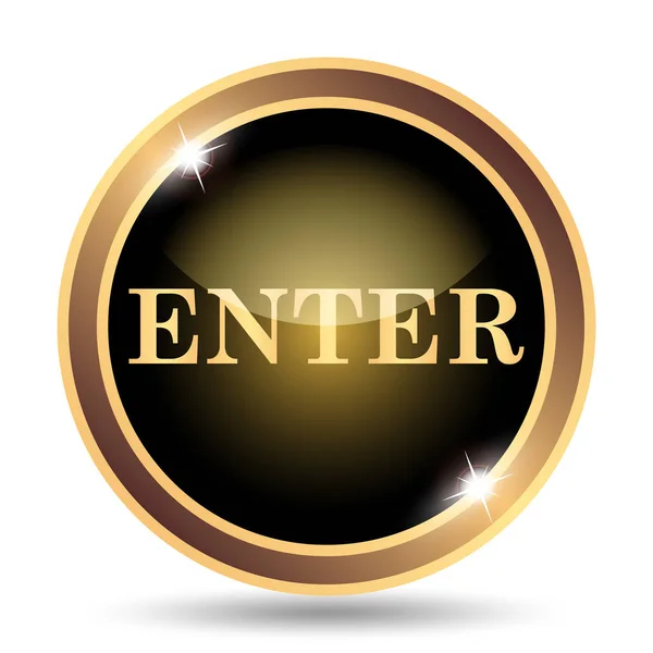 Enter Icon Internet Button White Background — Stock Photo, Image