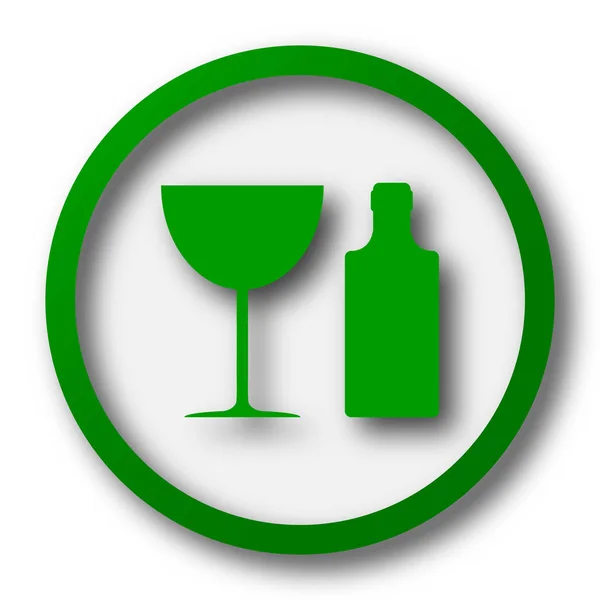 Bottle Glass Icon Internet Button White Background — Stock Photo, Image