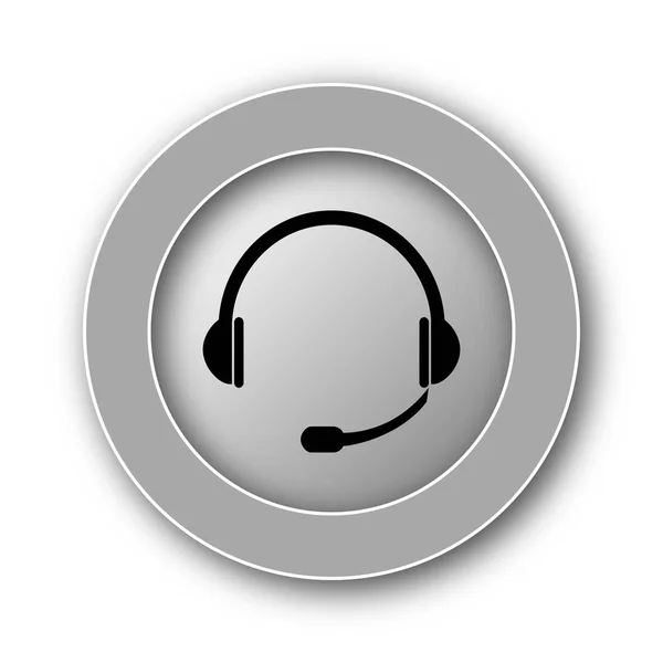 Headphones Icon Internet Button White Background — Stock Photo, Image