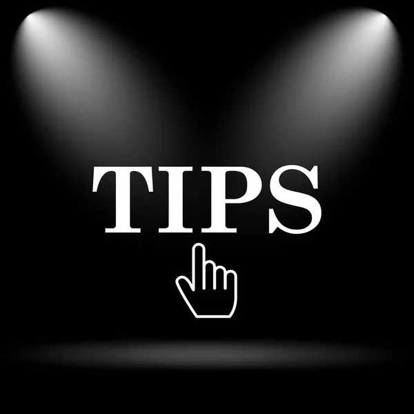 Tips Icon Internet Button Black Background — Stock Photo, Image