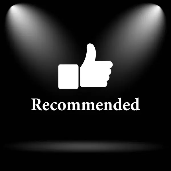 Recommended Icon Internet Button Black Background — Stock Photo, Image