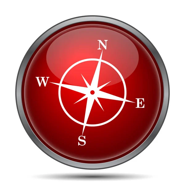 Compass Icon Internet Button White Background — Stock Photo, Image