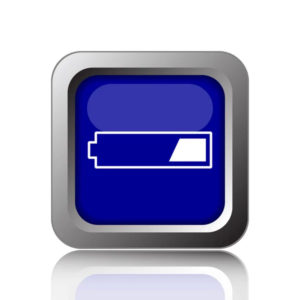 Trzecia Ikona Naładowanego Akumulatora Przycisk Internet Białym Tle — Zdjęcie stockowe