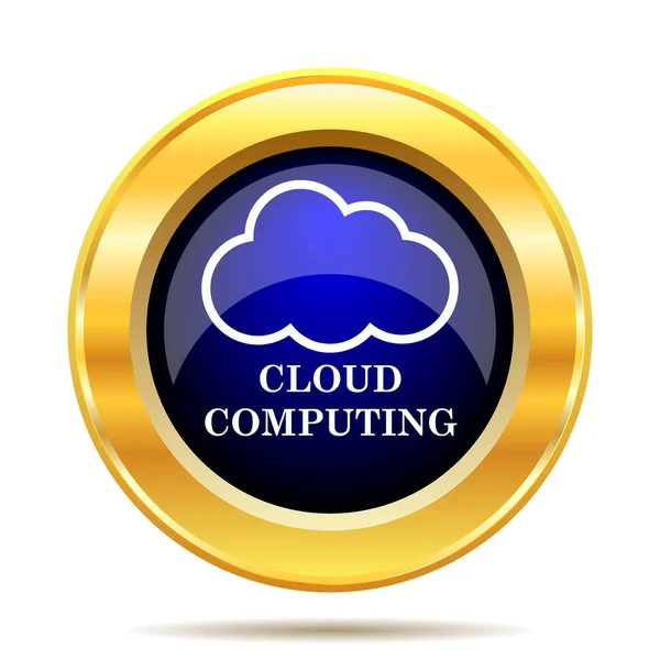 Cloud Computing Ikona Internet Tlačítko Bílém Pozadí — Stock fotografie