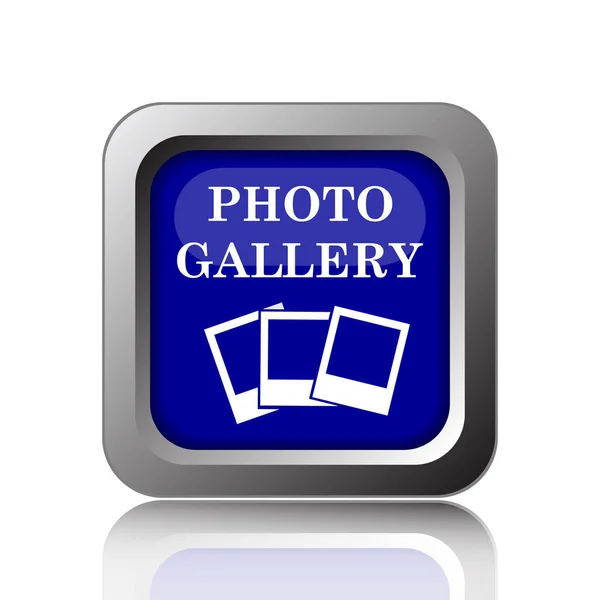 Foto Galerij Pictogram Internet Knop Witte Achtergrond — Stockfoto