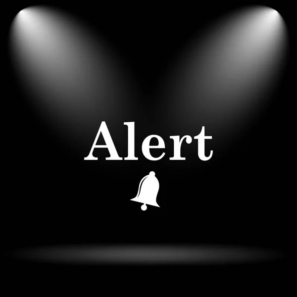 Alert Icon Internet Button Black Background — Stock Photo, Image