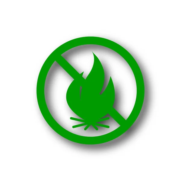 Icono Prohibido Fuego Botón Internet Sobre Fondo Blanco — Foto de Stock