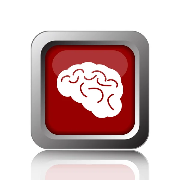Brain Icon Internet Button White Backgroun — Stock Photo, Image