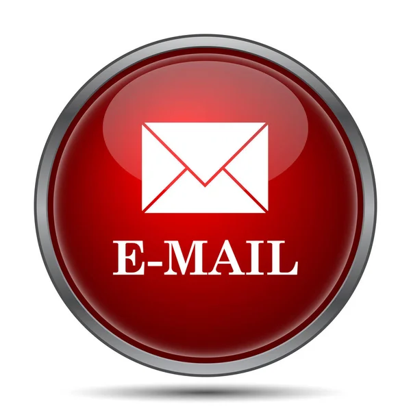 电子邮件图标 白色背景上的互联网按钮 — 图库照片