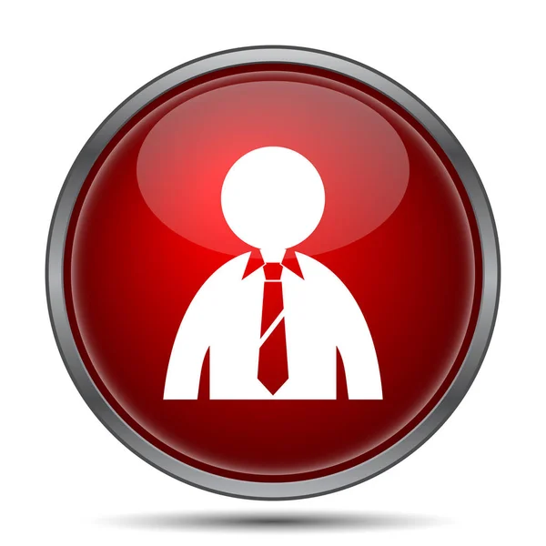 Business Man Icon Internet Button White Background — Stock Photo, Image