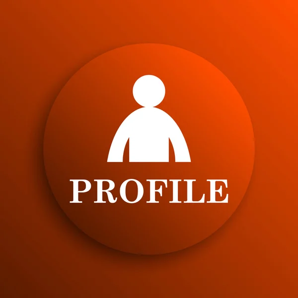 Profile Icon Internet Button Orange Backgroun — Stock Photo, Image