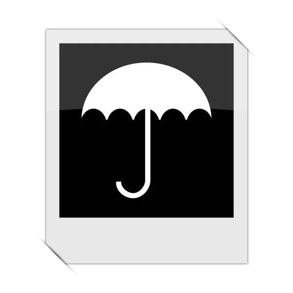 Paraplu Pictogram Binnen Een Foto Een Witte Pagina — Stockfoto