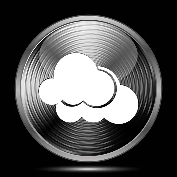 Ikona Chmury Przycisk Internet Czarnym Tle — Zdjęcie stockowe
