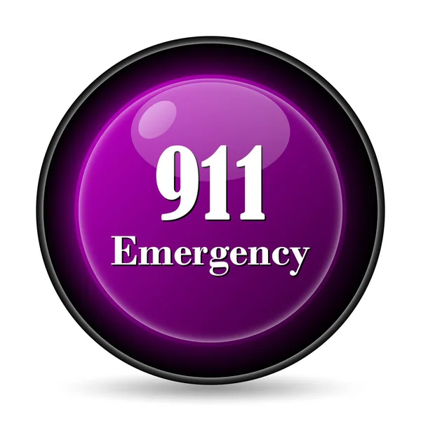 Ícone Emergência 911 Botão Internet Fundo Branco — Fotografia de Stock