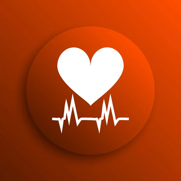 Heart Icon Internet Button Orange Backgroun — Stock Photo, Image