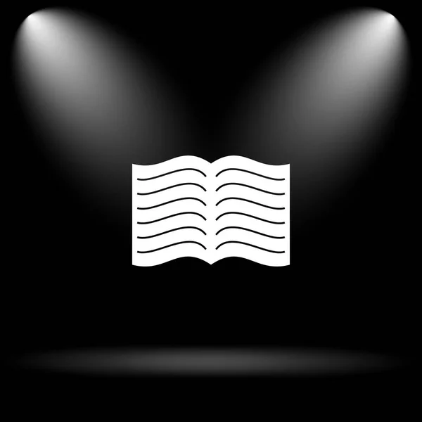 Book Icon Internet Button Black Background — Stock Photo, Image