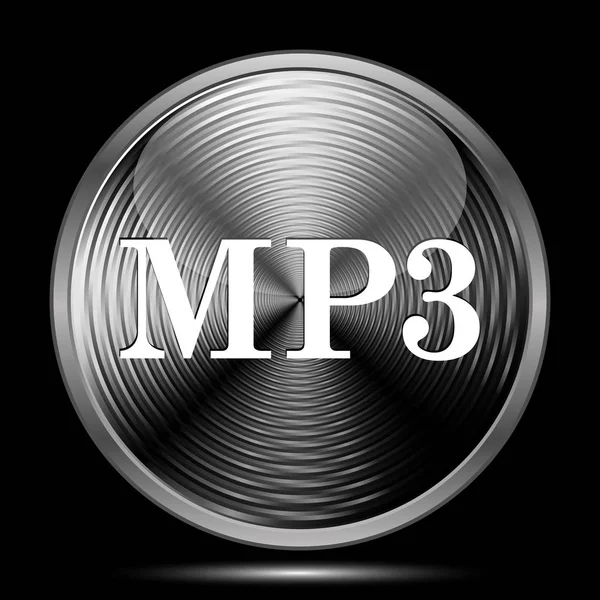 Mp3 Pictogram Internet Knop Zwarte Achtergrond — Stockfoto