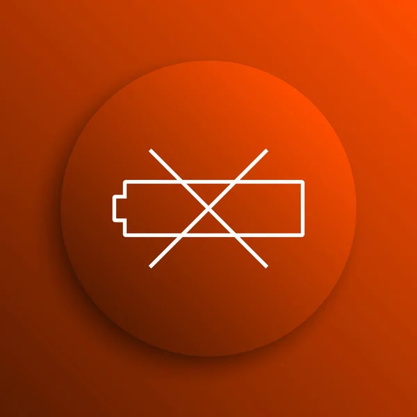 Lege Batterijpictogram Internet Knop Oranje Pagina — Stockfoto