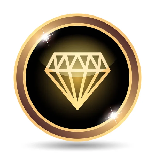 Diamant Symbol Internet Taste Auf Weißem Hintergrund — Stockfoto