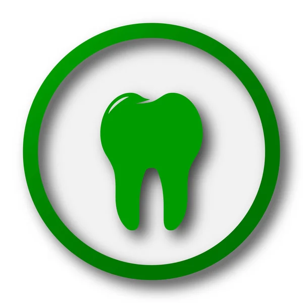 Ícone Dos Dentes Botão Internet Fundo Branco — Fotografia de Stock