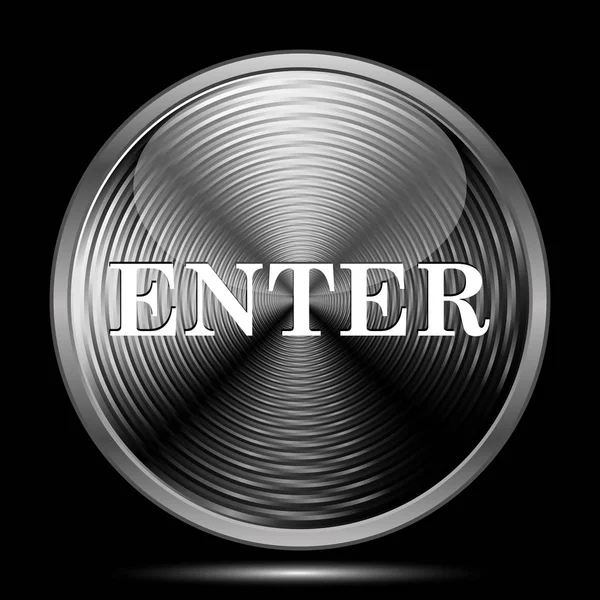 Enter Icon Internet Button Black Background — Stock Photo, Image