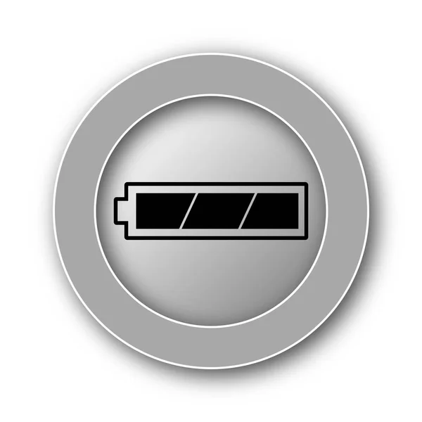 完全に充電されたバッテリのアイコン 白い背景の上のインター ネット ボタン — ストック写真