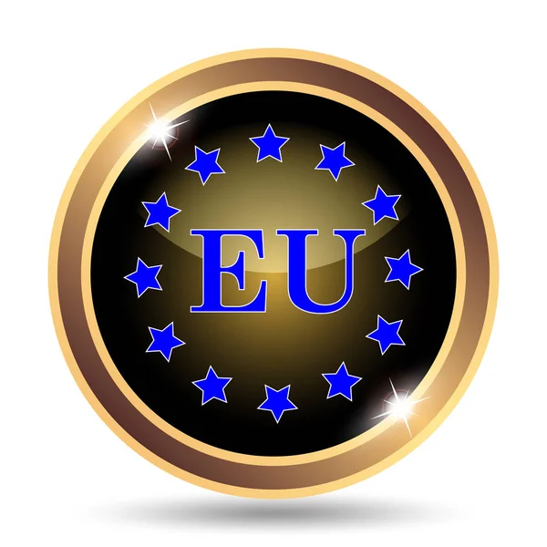 Ikona Unii Europejskiej Przycisk Internet Białym Tle — Zdjęcie stockowe