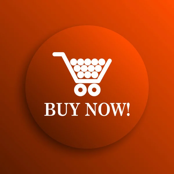 Buy Now Shopping Cart Icon Internet Button Orange Backgroun — Stock Photo, Image