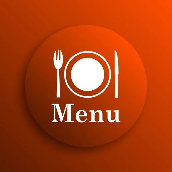 Ikonę Menu Przycisk Internet Pomarańczowym Tle — Zdjęcie stockowe